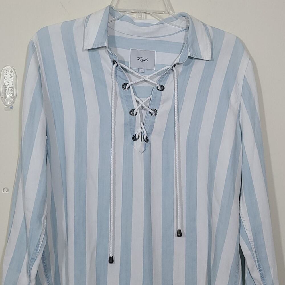 Rails Womens Uli Block Stripe Lace Up Pullover M - image 2